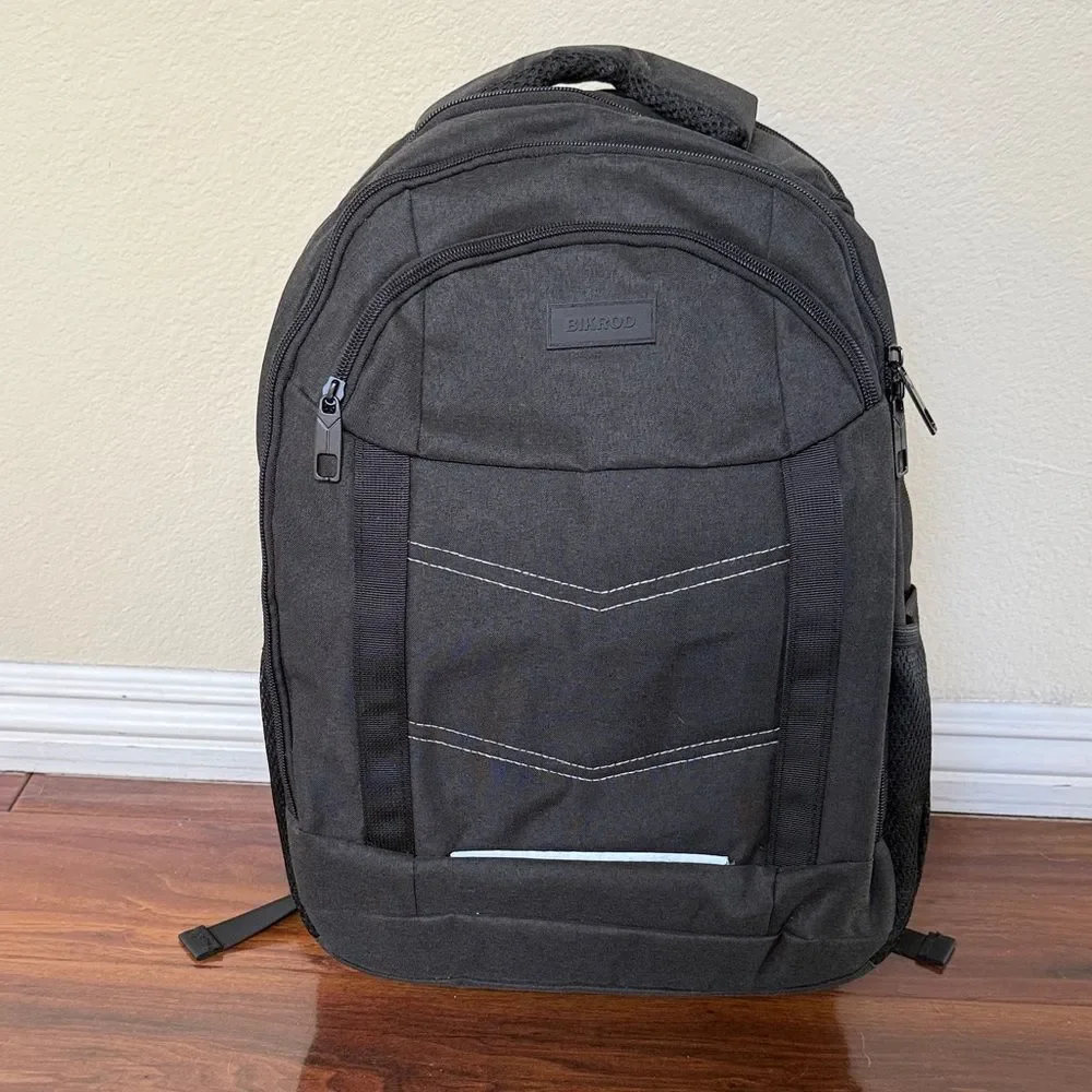 Bikrod Travel Backpack w USB Charging Port Fits 15.6 Inch Laptop Water Resistant